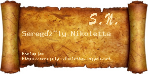 Seregély Nikoletta névjegykártya