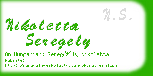 nikoletta seregely business card